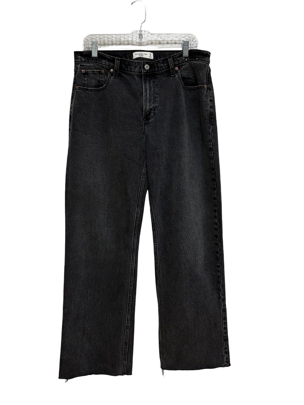 Abercrombie The Baggy Low Rise Jean in Black Wash Denim - Size 8/29